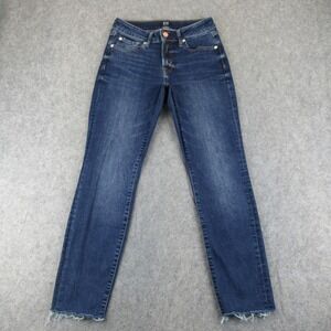 GAP Curvy True Skinny Jeans Dark Wash Distressed Raw Hem Women Size 2 26 Regular